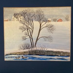 B. Thomas signed watercolor and oil art
